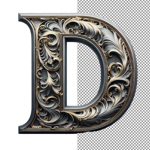 PSD lettera creativa artistica 3d isolata su una palette png chiara