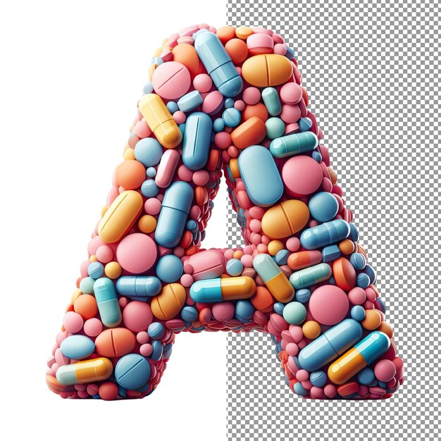 PSD isolated 3d artistry creative letter on a clear png palette