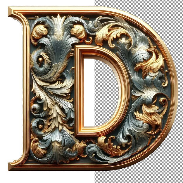 PSD lettera creativa artistica 3d isolata su una palette png chiara