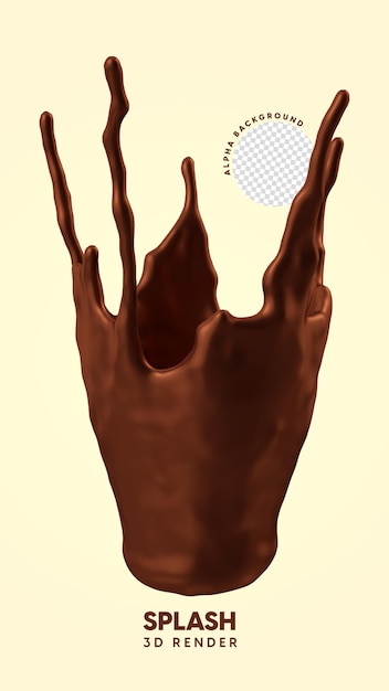 Изолированный 3d шоколадный всплеск для пасхальной композиции