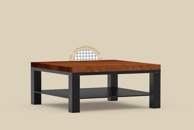 Isolated 3D coffee table scene creator rendering.