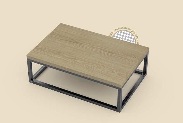 Isolated 3D coffee table scene creator rendering.