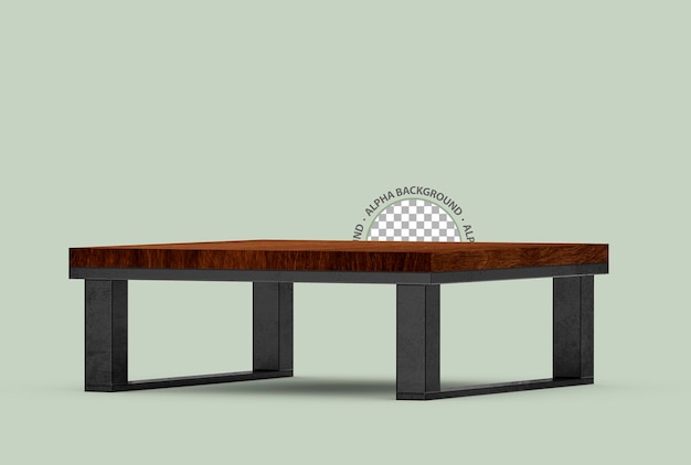 Isolated 3D coffee table scene creator rendering.