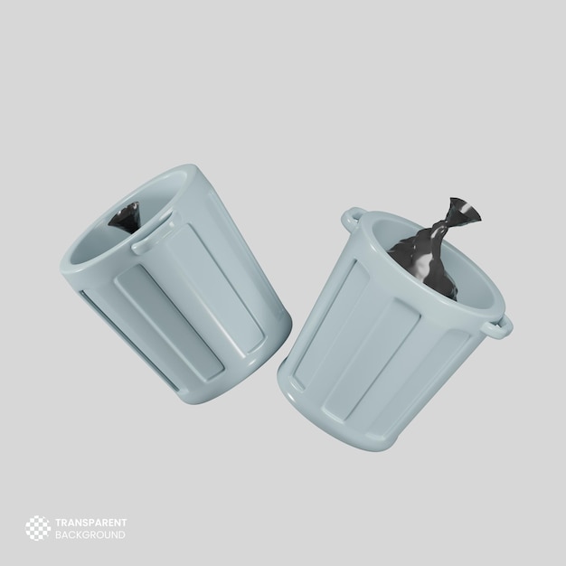 PSD isolated 3d dustbin icon