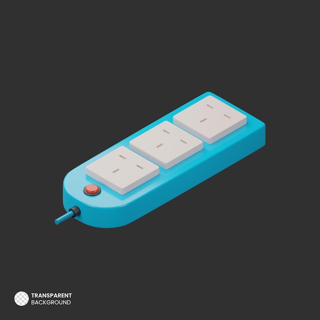 PSD isolated 3d electric multi plug icon