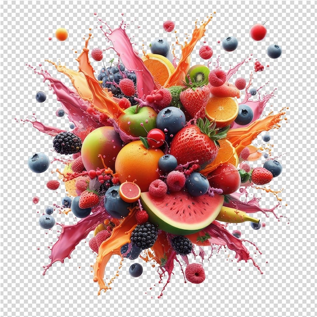 PSD frutta 3d isolata su una tela png trasparente