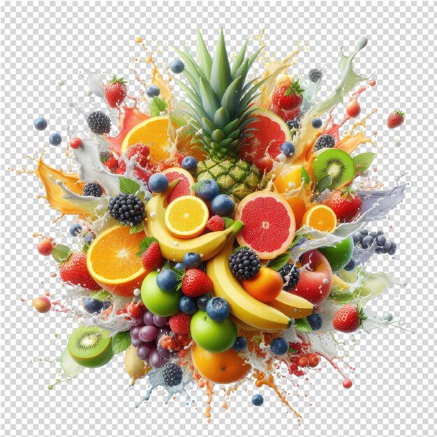 PSD frutta 3d isolata su una tela png trasparente