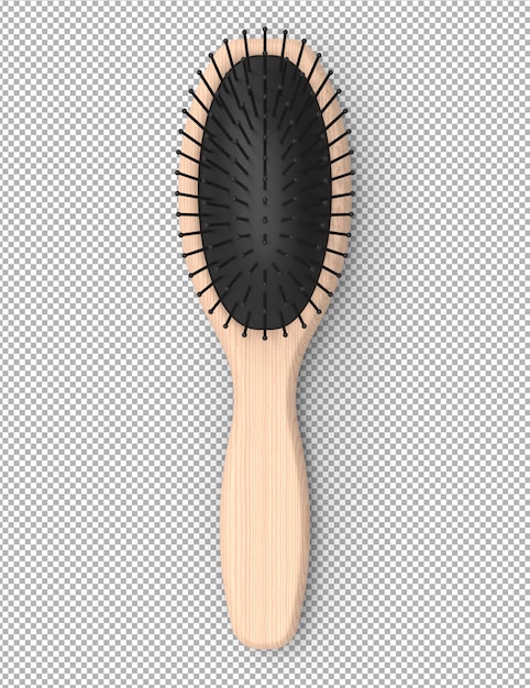 PSD isolated 3d hairbrush render.