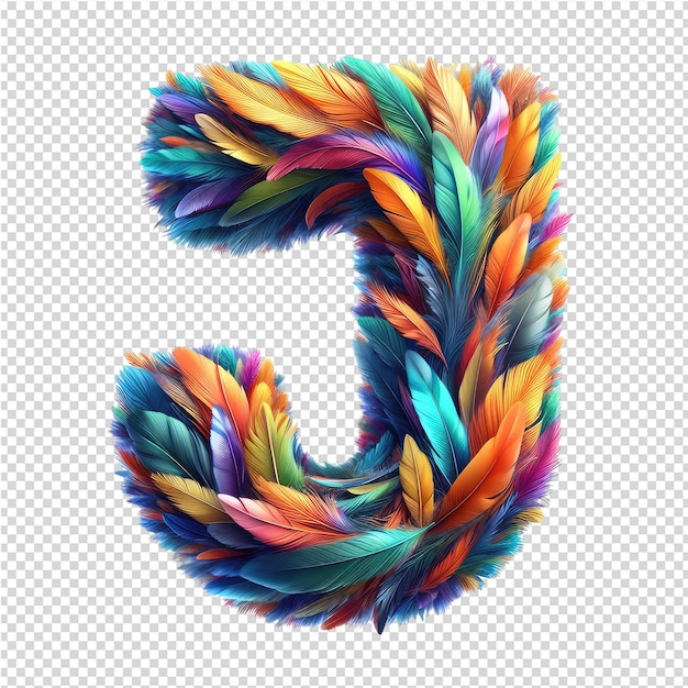 PSD isolated 3d letter on a clear png canva