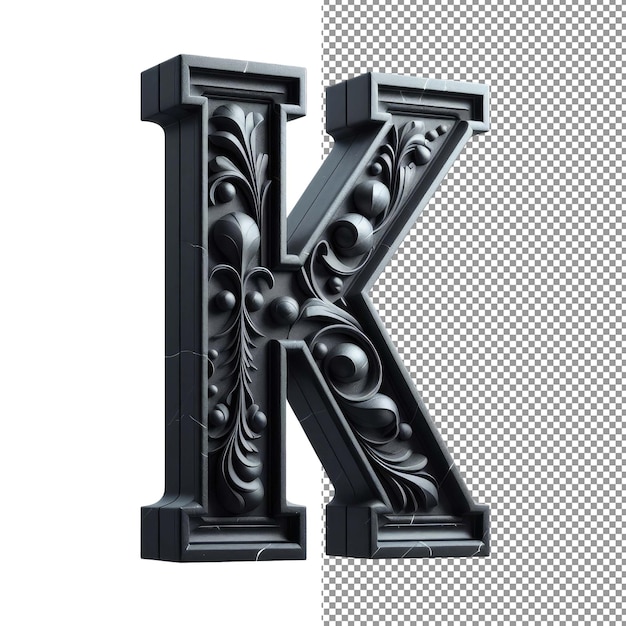 PSD isolated 3d letter on a clear png canva