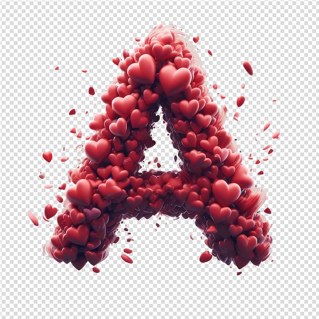 PSD isolated 3d letter on a clear png canva