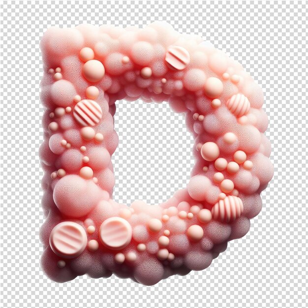 Isolated 3d letter on a clear png canva