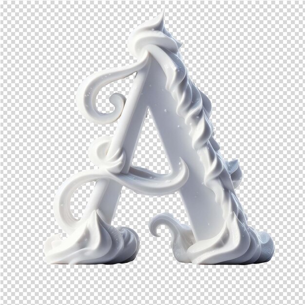 PSD isolated 3d letter on a clear png canva