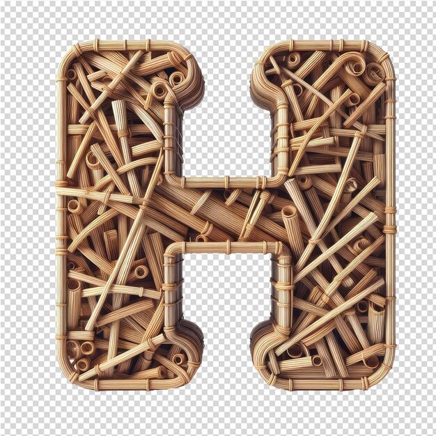 Isolated 3D Letter on a Clear PNG Canva