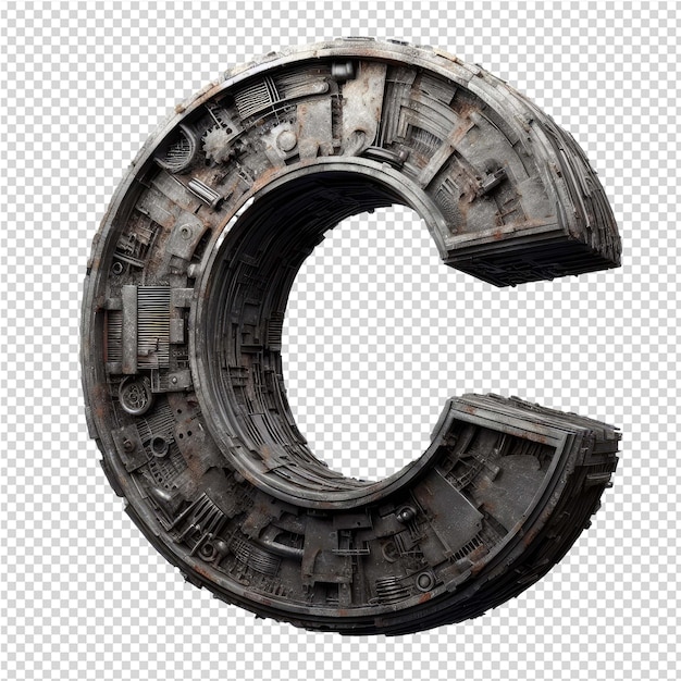 PSD isolated 3d letter on a clear png canva