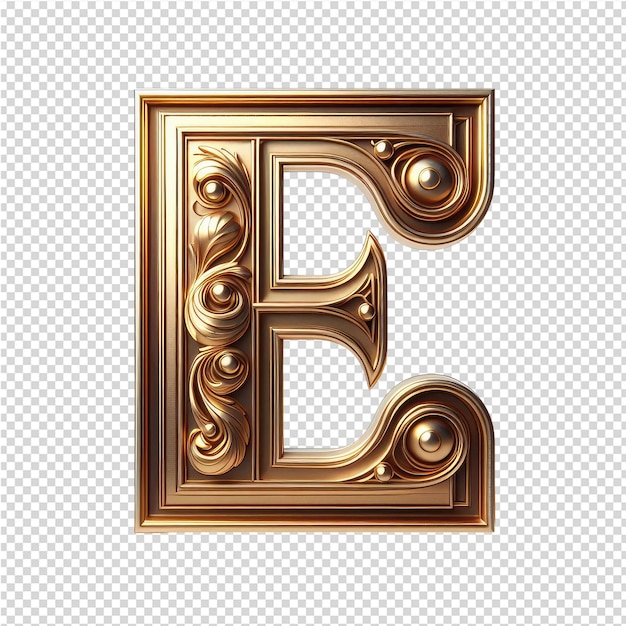 Isolated 3d letter on a clear png canva