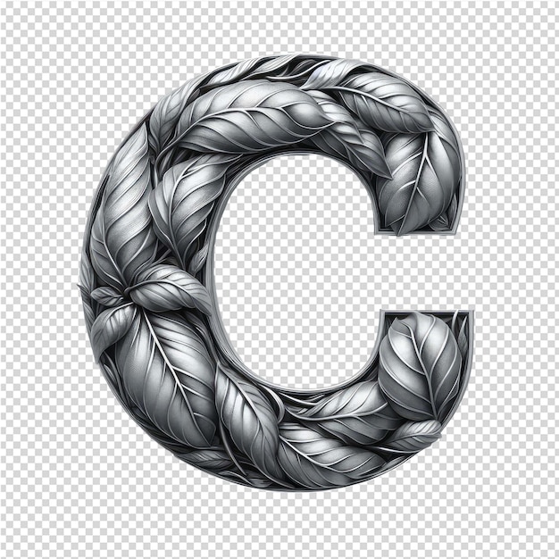 Isolated 3d letter on a clear png canva