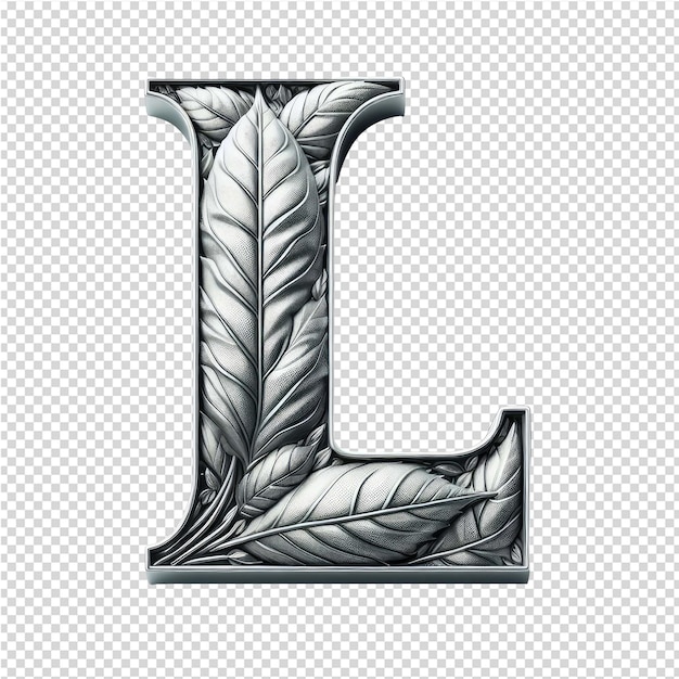 Isolated 3d letter on a clear png canva