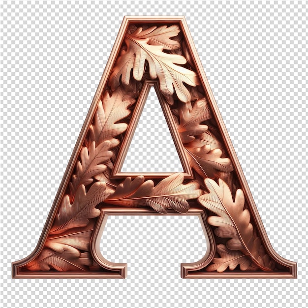 Isolated 3d letter on a clear png canva