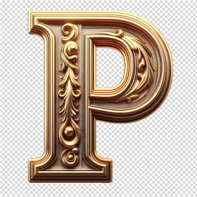 PSD isolated 3d letter on a clear png canva