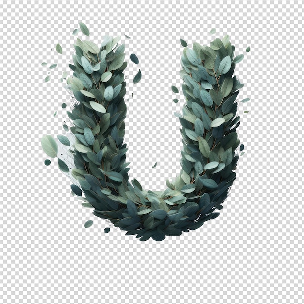 Isolated 3d letter on a clear png canva