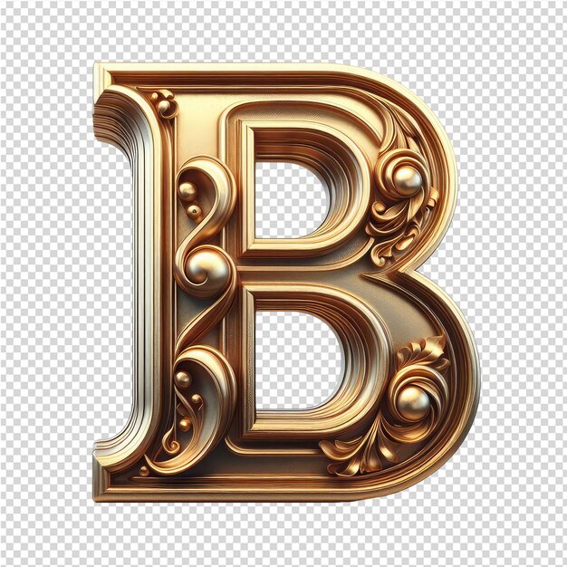 PSD isolated 3d letter on a clear png canva