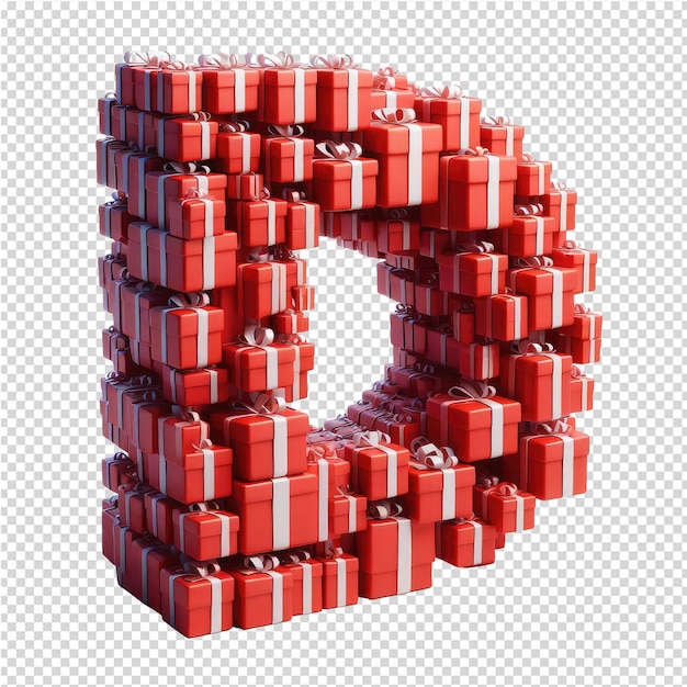 Isolated 3d letter on a clear png canva