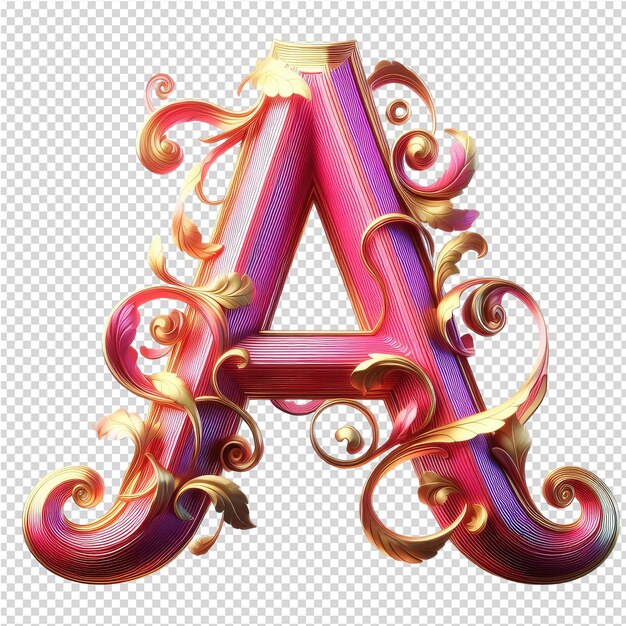 PSD isolated 3d letter on a clear png canva