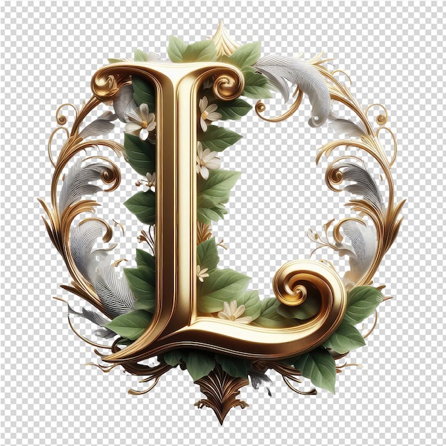 Isolated 3d letter on a clear png canva