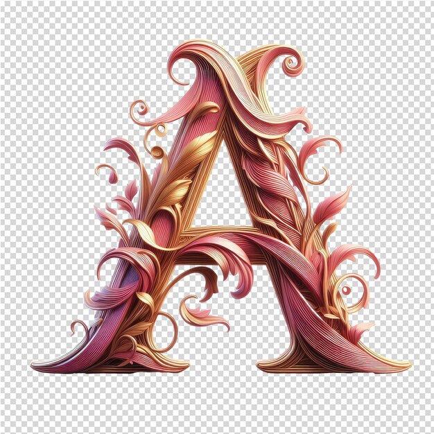 PSD isolated 3d letter on a clear png canva