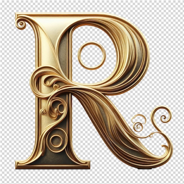 Isolated 3d letter on a clear png canva