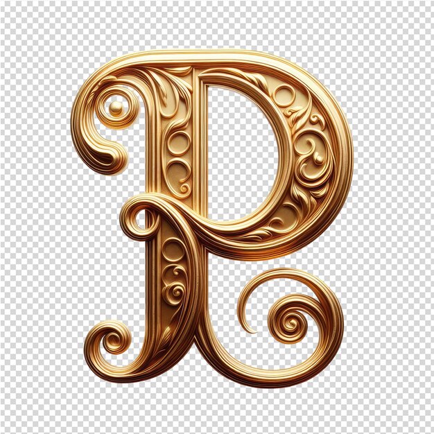 PSD isolated 3d letter on a clear png canva