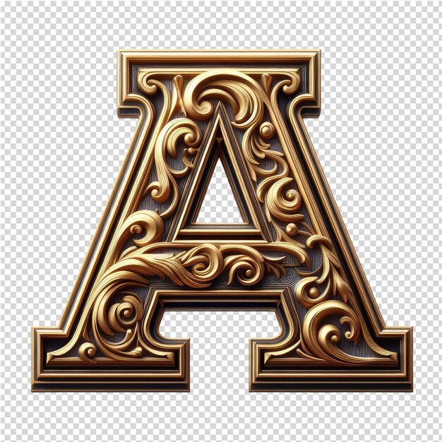 Isolated 3d letter on a clear png canva