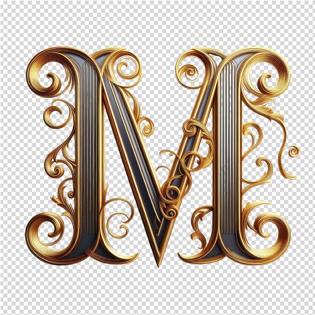 Isolated 3d letter on a clear png canva