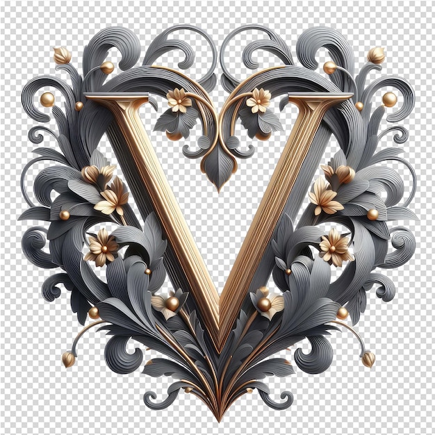 Isolated 3d letter on a clear png canva