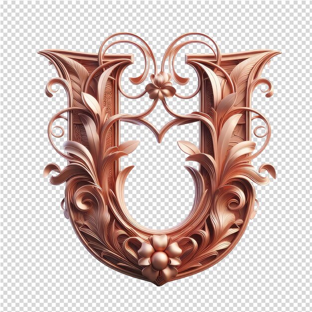 PSD isolated 3d letter on a clear png canva