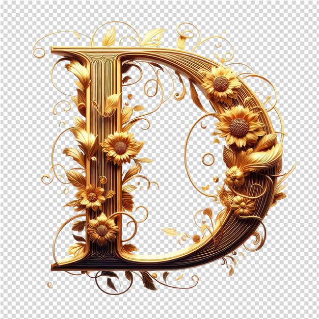 PSD isolated 3d letter on a clear png canva