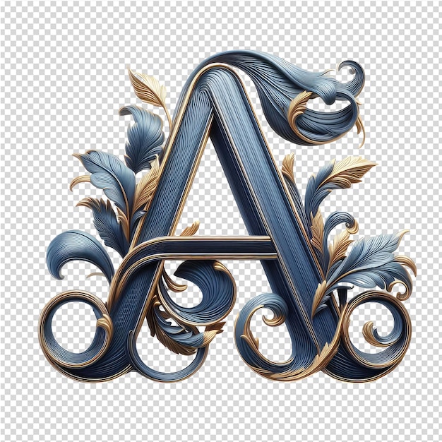 Isolated 3d letter on a clear png canva