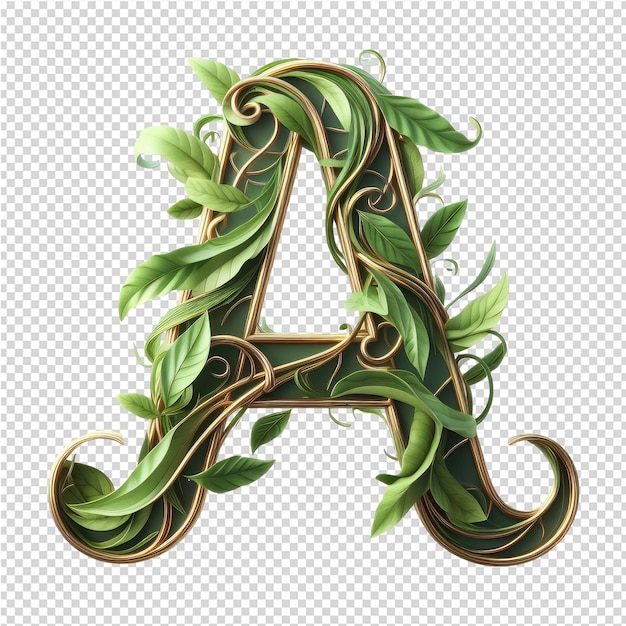 PSD isolated 3d letter on a clear png canva