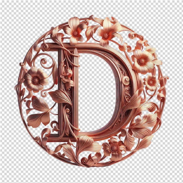 Isolated 3d letter on a clear png canva