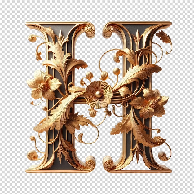 PSD isolated 3d letter on a clear png canva