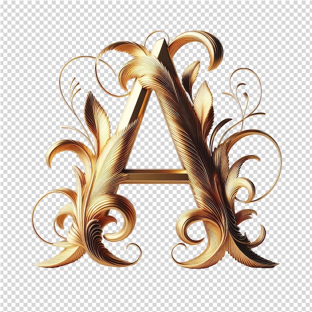 PSD isolated 3d letter on a clear png canva