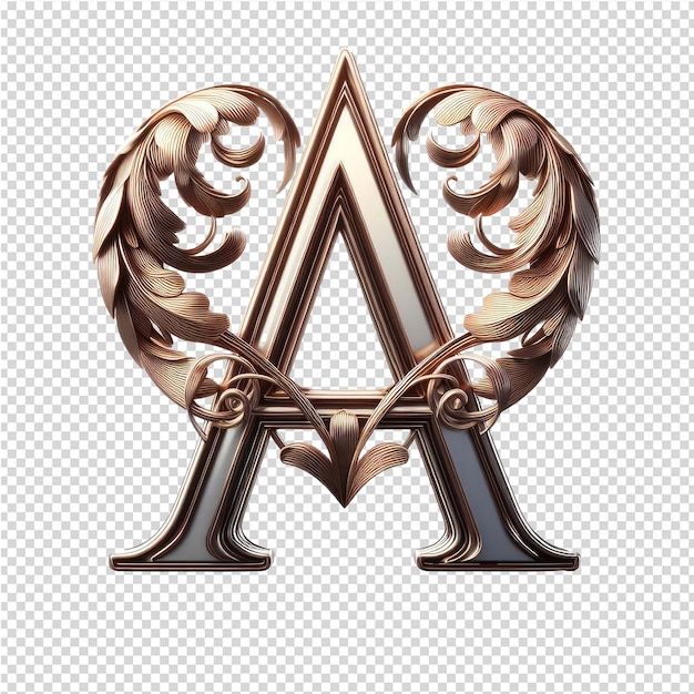 Isolated 3d letter on a clear png canva