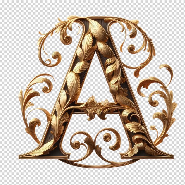 Isolated 3d letter on a clear png canva