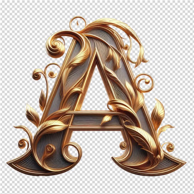 PSD isolated 3d letter on a clear png canva