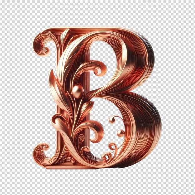 PSD isolated 3d letter on a clear png canva