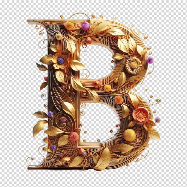 PSD isolated 3d letter on a clear png canva