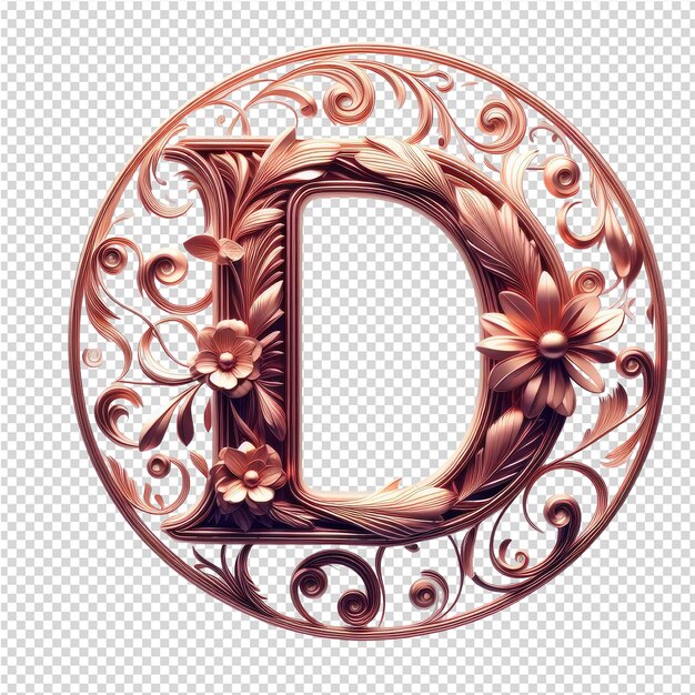 PSD isolated 3d letter on a clear png canva