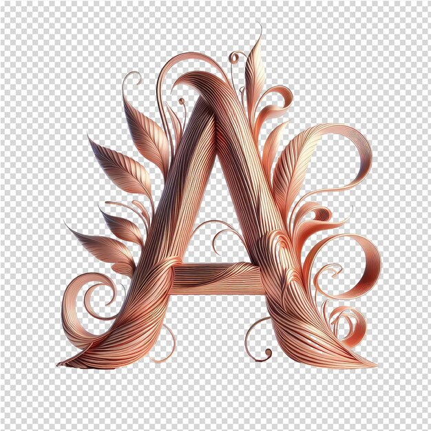 PSD isolated 3d letter on a clear png canva