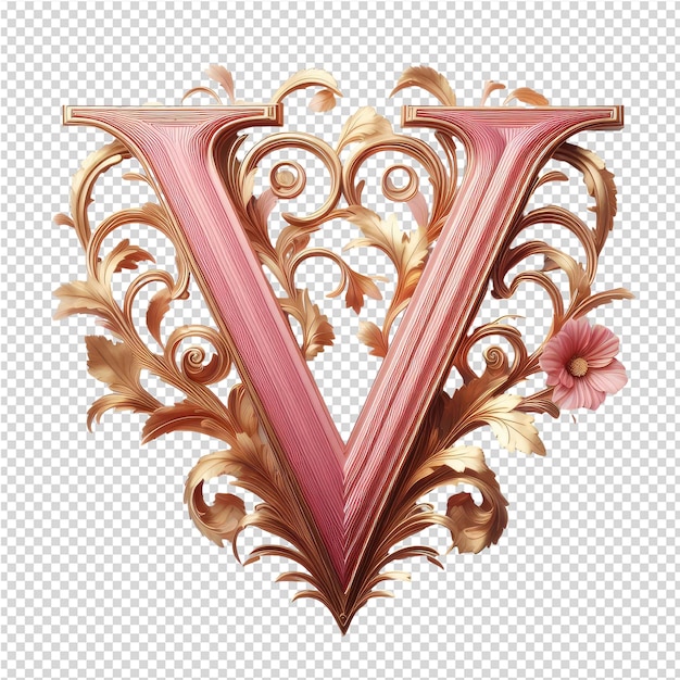 PSD isolated 3d letter on a clear png canva